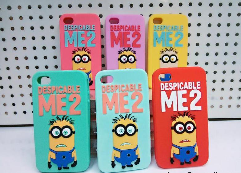 Novelty Cute 3D Cartoon Despicable Me Soft Silicon Phone Case Rubber Cellphone Covers for iPhone 5/5s/5c