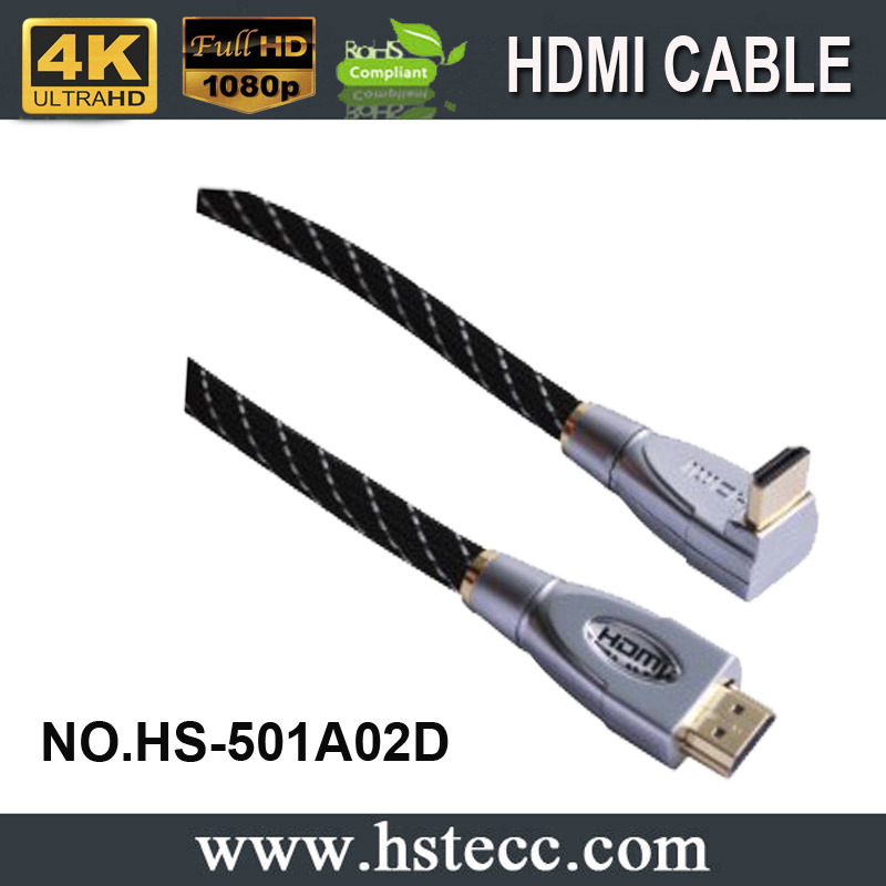Metal HDMI Dual Male Down 90 Degree Cable