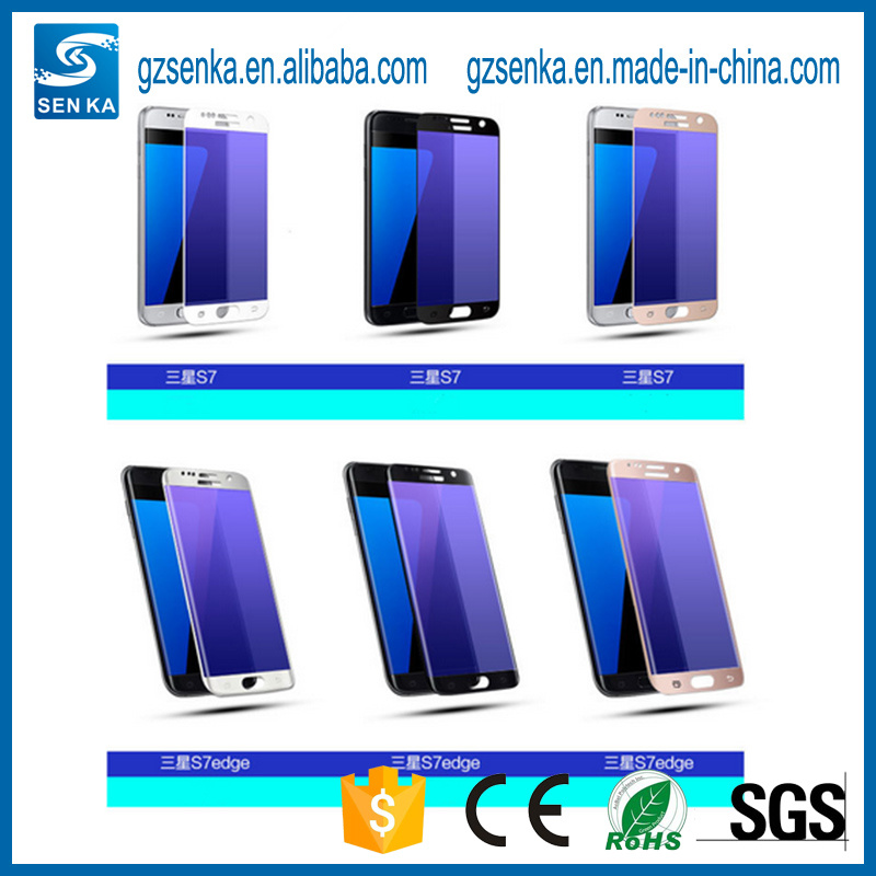 Wholesale Nanometer Silk Print Anti Blue Light Glass Screen Protector for Samsung S7/S7 Edge