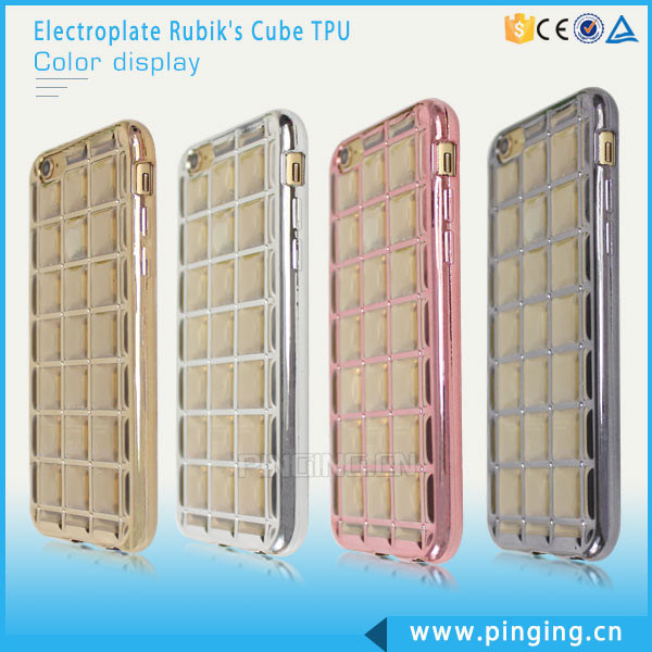 Rubik's Cube Electroplated TPU Mobile Phone Cover for iPhone 6
