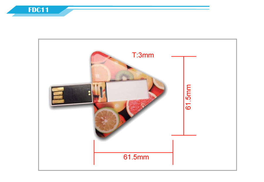 Card Type USB Drive Mini Pyramid Character USB Flash Drive Business Card SMS-Fdc11