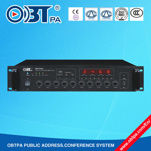 Multi-Zone PA System250W Mixer Voltage Amplifier with 3 Mics