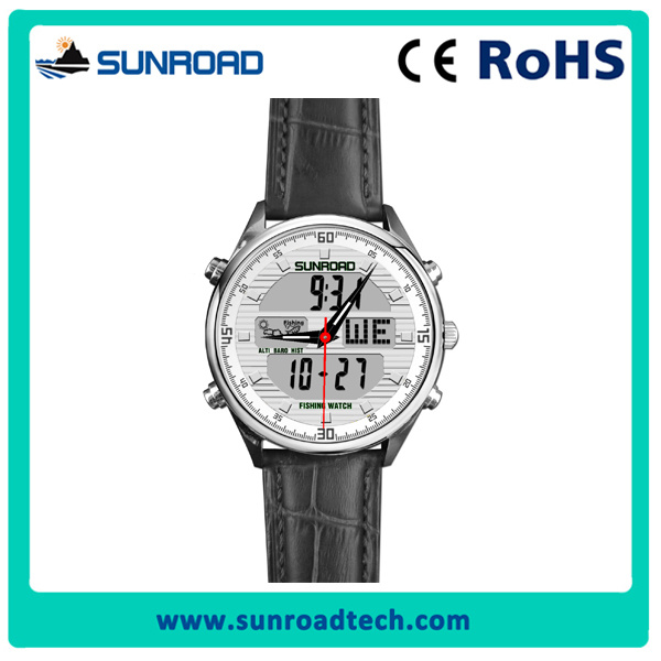 Popular Real Leather Outdoor Sport Watch with Factory Price
