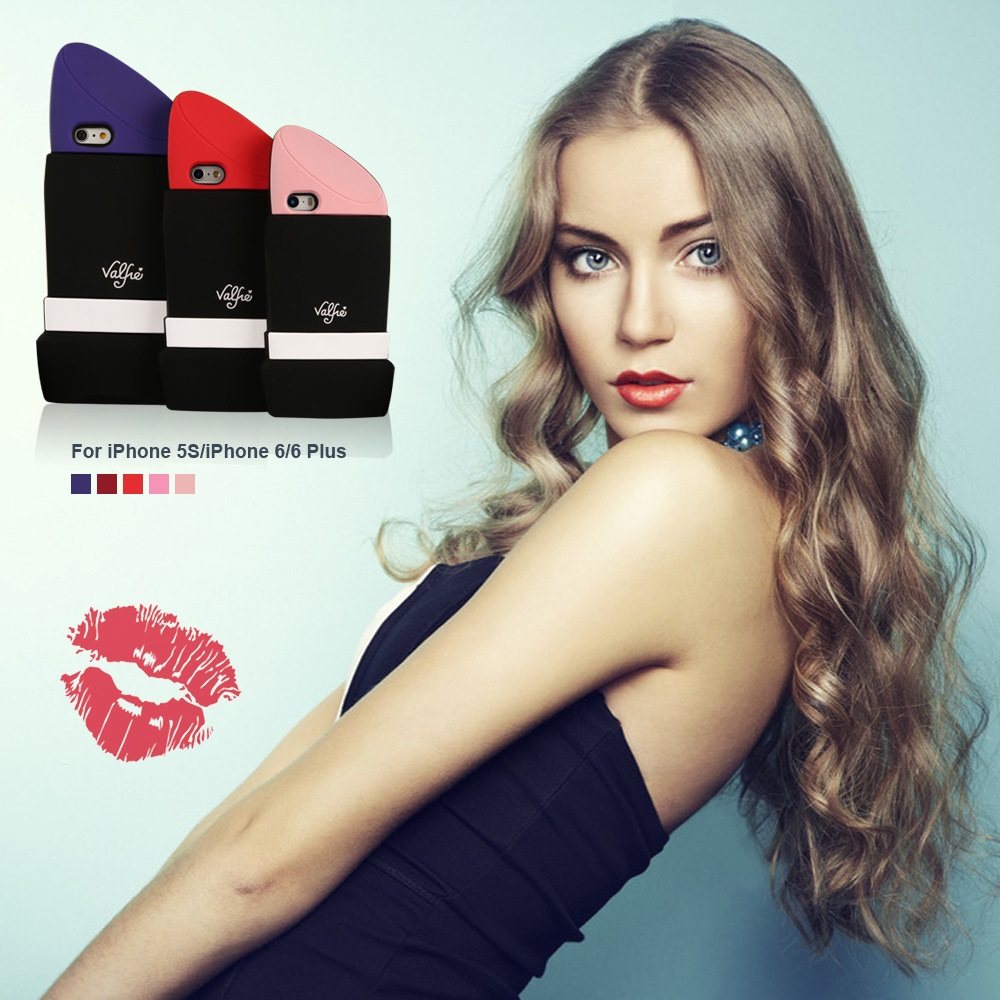 Lipstick Silicone Mobile 3D Phone Case for iPhone6 Cell Phone Cover Case