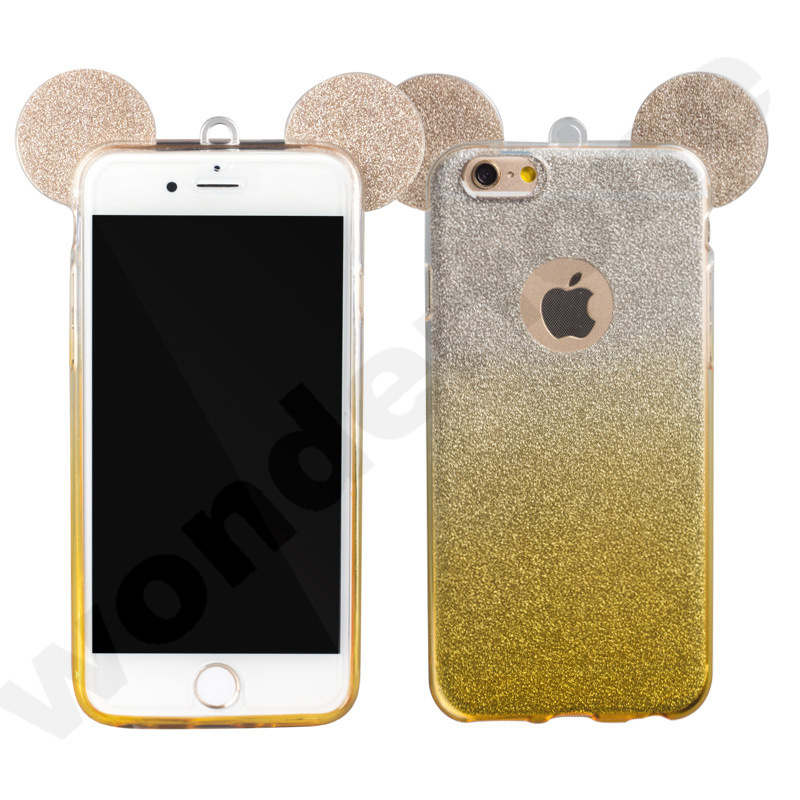 Cute and Glitter TPU Mobile Phone Case for iPhone and Samsung