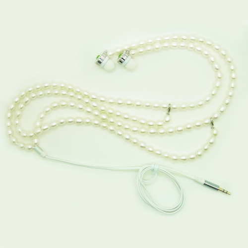 Pearl Necklace Jewelry Earphone