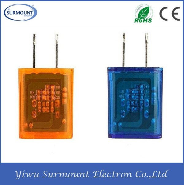 High Quality Transparent Dual USB Wall Charger, Mobile Phone Charger