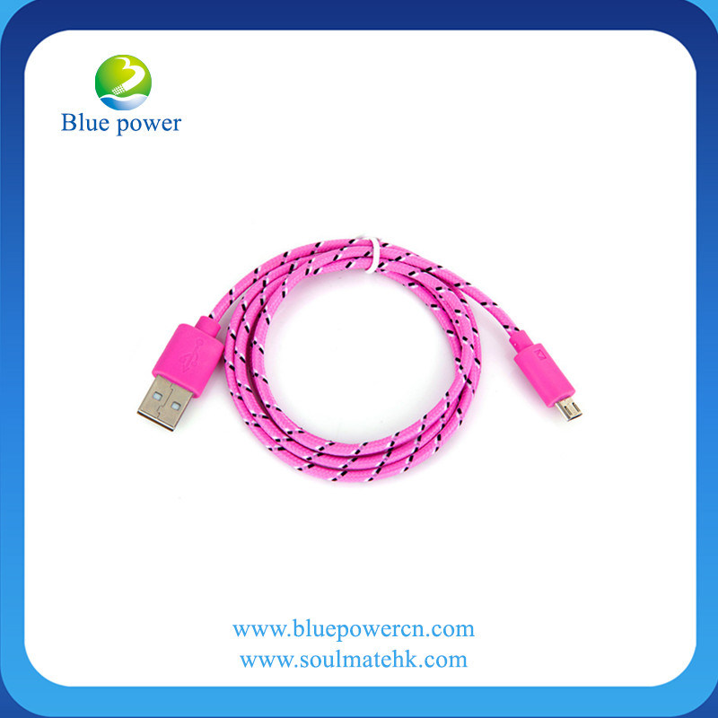 Wholesale Price Colorful Micro Braided USB Data Cable for Smartphone