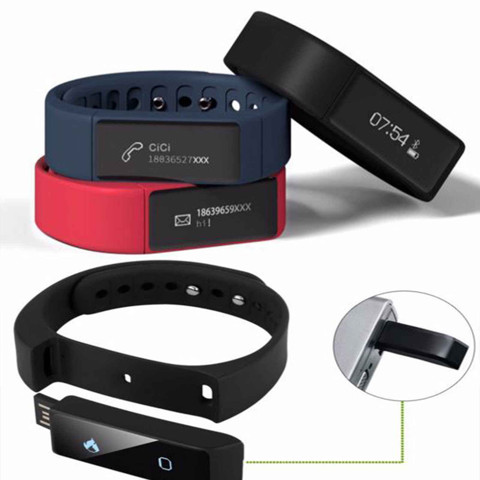 I5 Plus Bluetooth 4.0 Waterproof Smart Fitness Tracker Smart Bracelet for Smart Phone