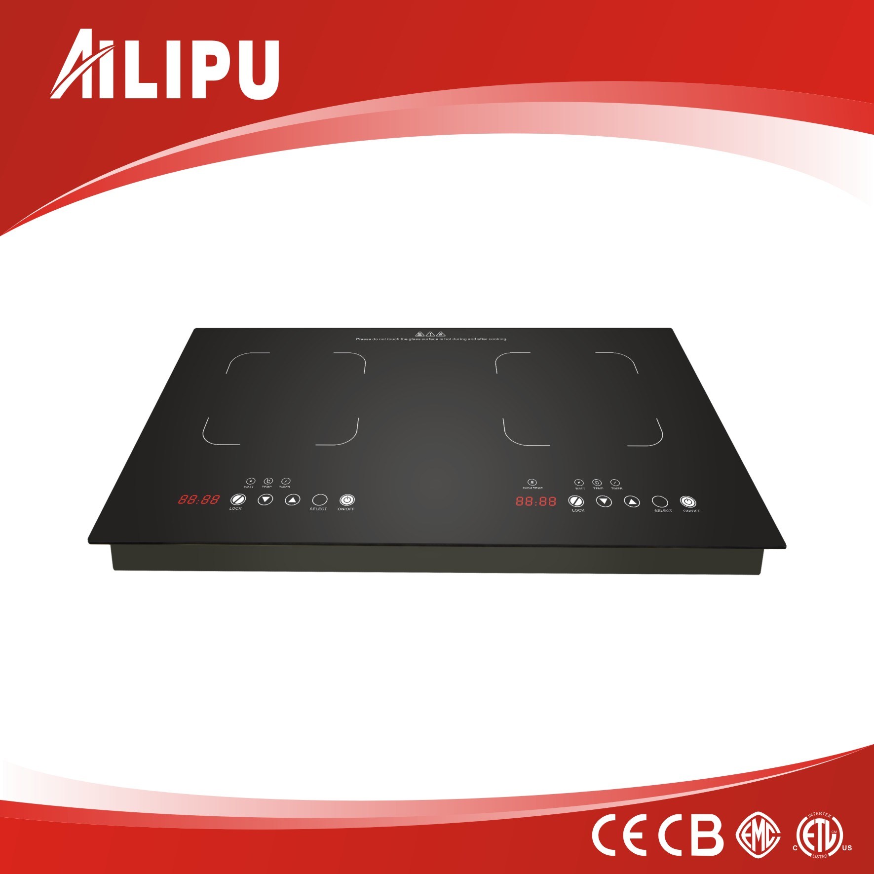 European Technology Double Burners Induction Cooker Model Sm-Dic13b2