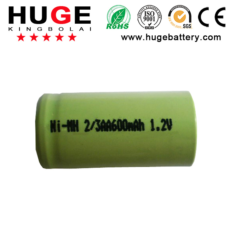 2/3AA 1.2V 600mAh NiMH nickel metal hydride Rechargeable Battery (LED, helicopter)