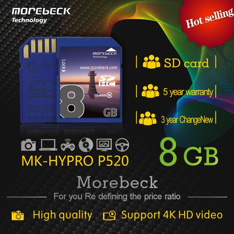 Hot Selling Christmas Gift High Speed SD Card, From Morebeck, OEM, 100% Real Capacity