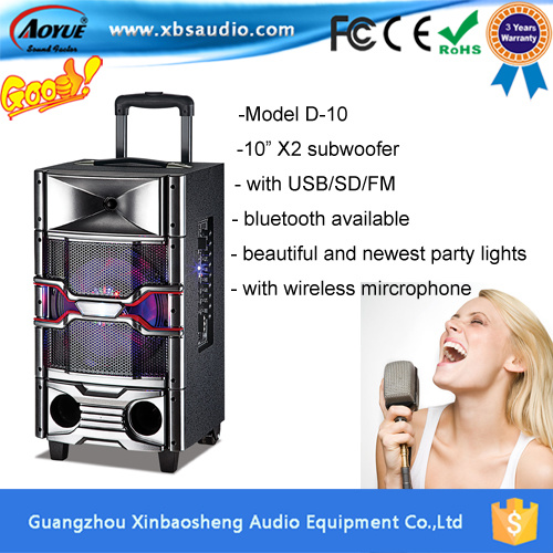 fashion Designe 10 Inch Outdoor Karaoke Bass Speaker with Wireless Mic
