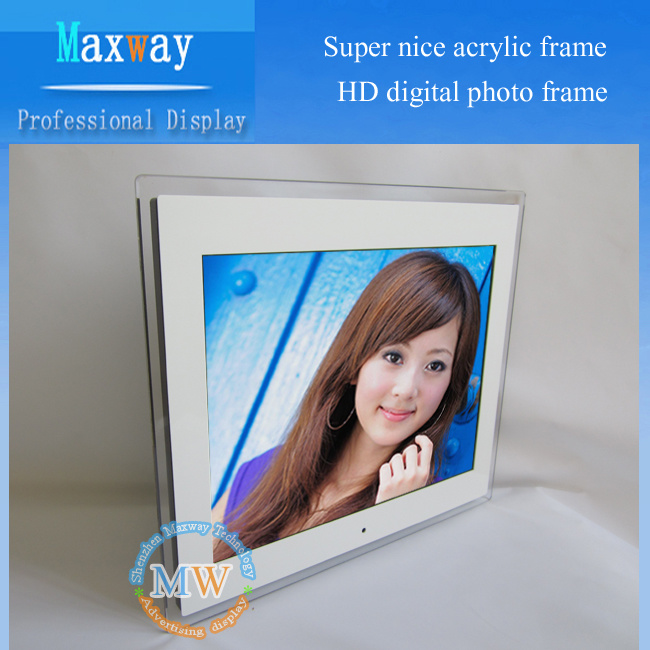 Pop Acrylic OEM 15 Inch GIF Digital Photo Frame Wall Clock (MW-1512DPF)
