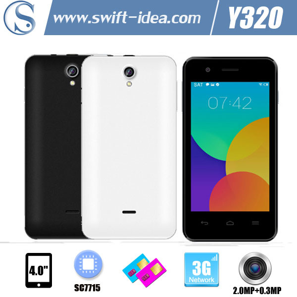 Best 4 Inch HD Sc7715 3G Dual SIM Mobile Phone with Dual Camera (Y320)