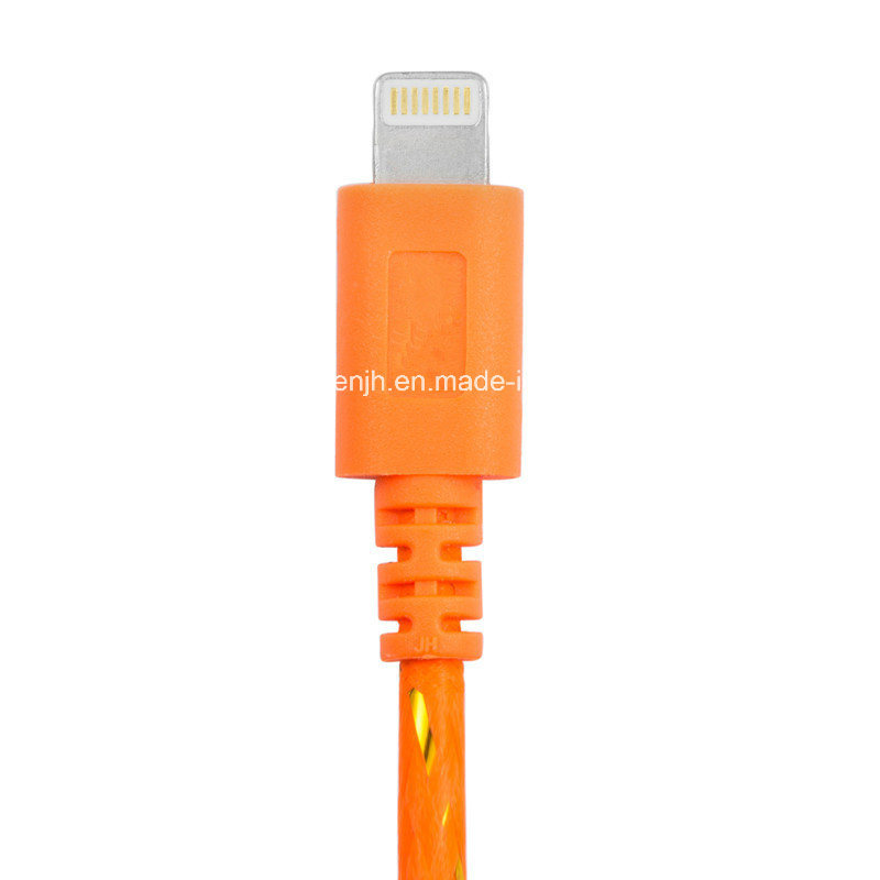 Nylon Warapped Mobile Phone USB Cable for iPhone 5 and iPhone 6 (JH-2348)