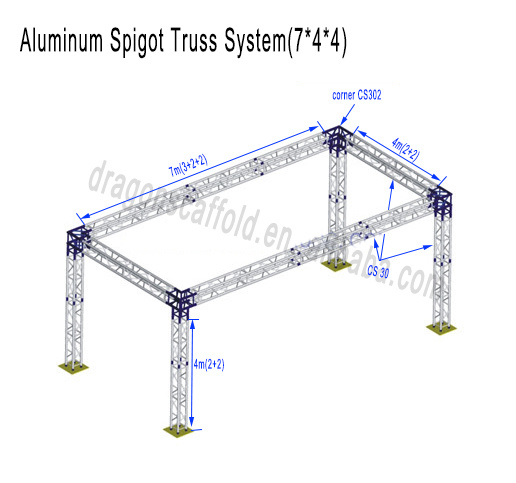 Excellent 7*4*4m Spigot Aluminium Truss System (TP03)