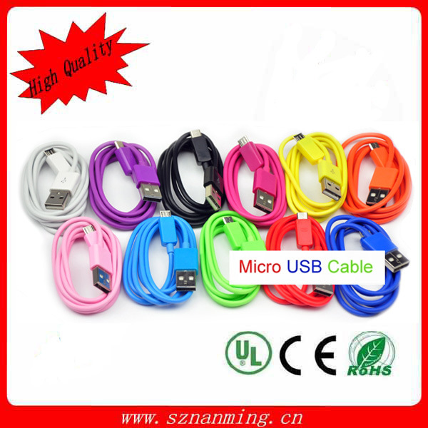 Colored Micro USB Cable for Mobile Phone