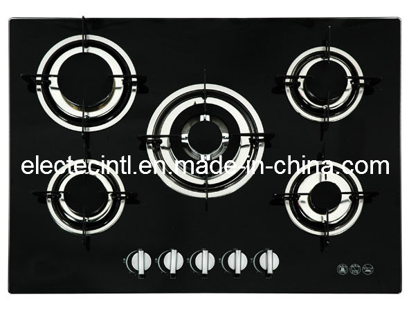 Gas Cooktop with 5 Burners and Tempered Glass Panel (GH-G715E)