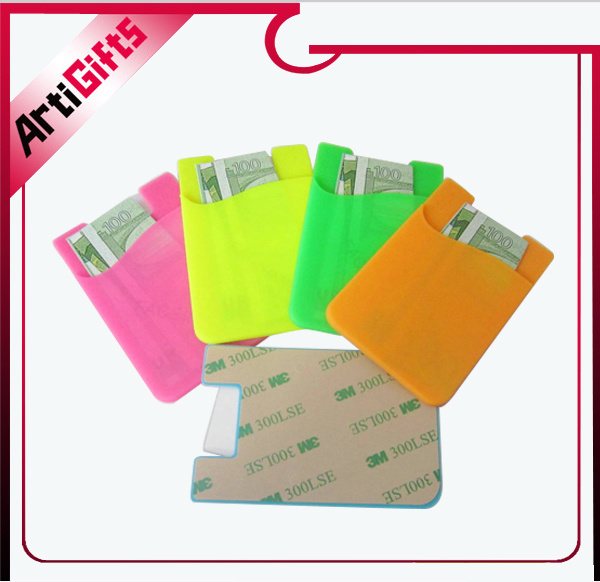 Latest Disign Silicone Colorful Mobile Phone Card Holder