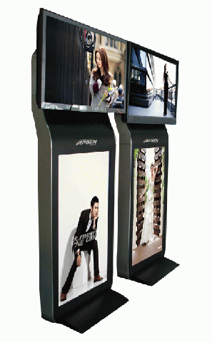 42inch and 55inch Dual Panel Network Floor Standing LCD Advertising Player