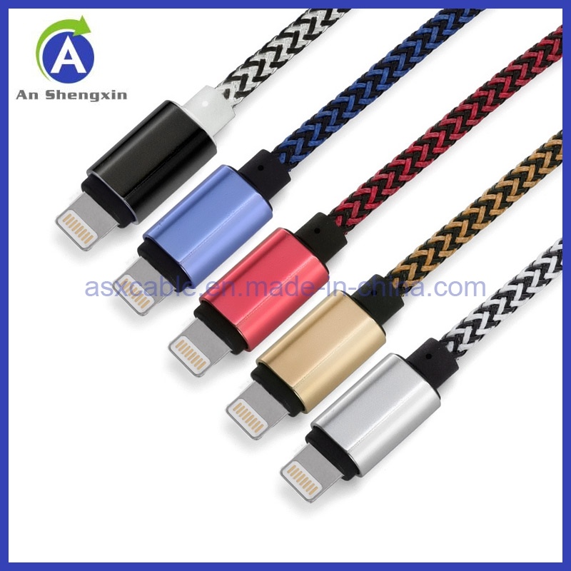 Hot Sell Nylon Fabric 8 Pin USB Cable for iPhone