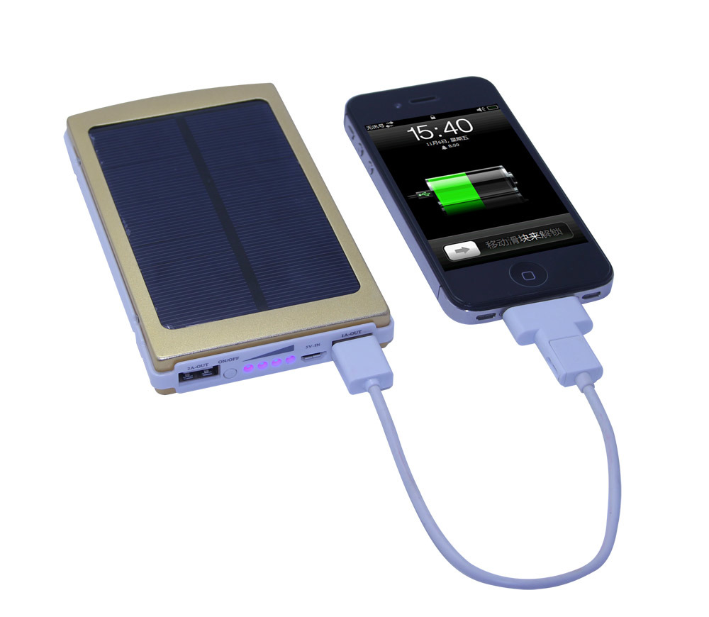 OEM RoHS Slim 15000mAh Solar Power Bank for Smartphone (SC08)