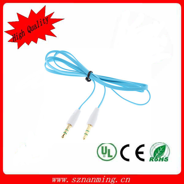 Colorful Flat 3.5mm Audio Speaker Cable with Gold Plating