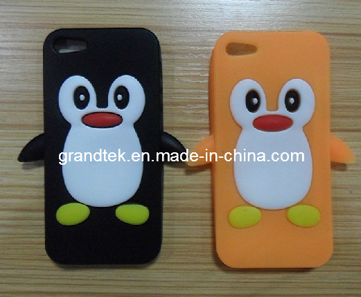 Penguin Soft Silicone Rubber Case for iPhone 5 Mobile Phone