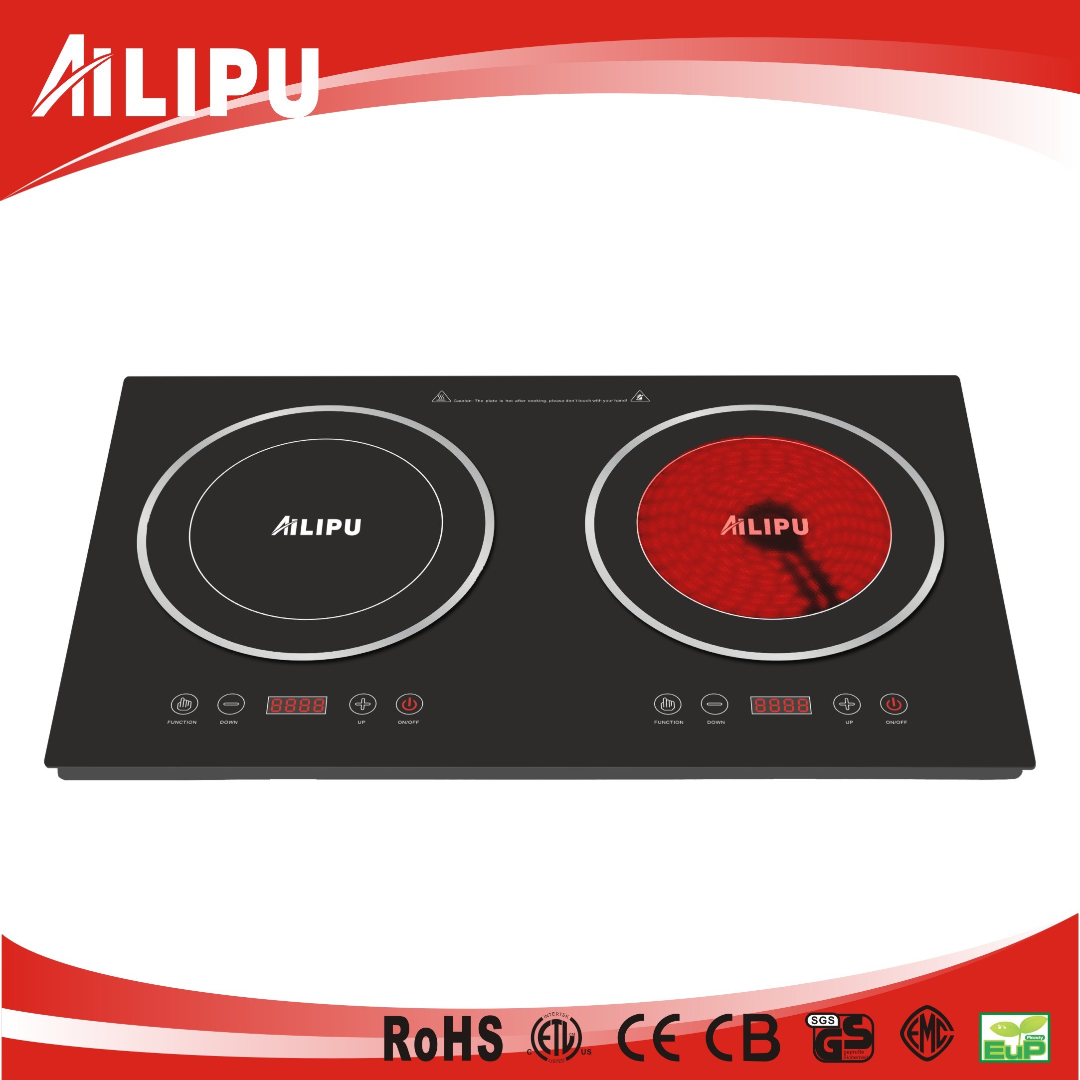 New Product for Kitchenware, 110V 2 Burner Induction Cooker, Electric Cookware, Induction Plate, Touch Control