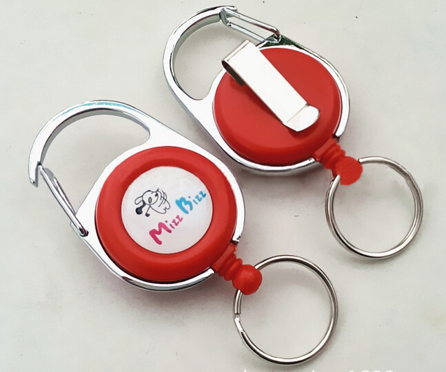 Red Color Retractable Yoyo Badge Holder with Metal Clip