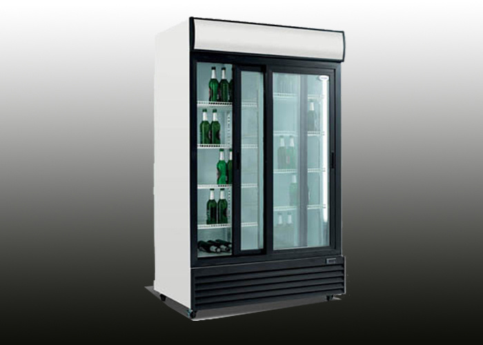 1200L Two Door Glass Door Upright Beverage Refrigerator