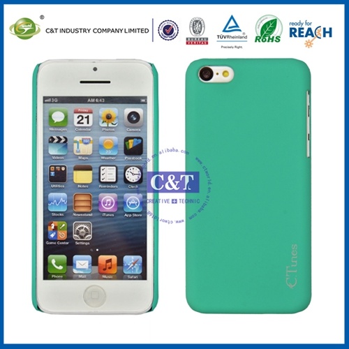 C&T Pure Green Plastic Cover for Case iPhone 5