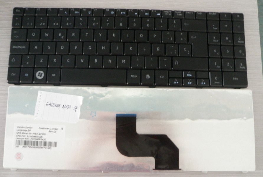 Sp Layout Keyboard for Gateway Nv52 Nv53