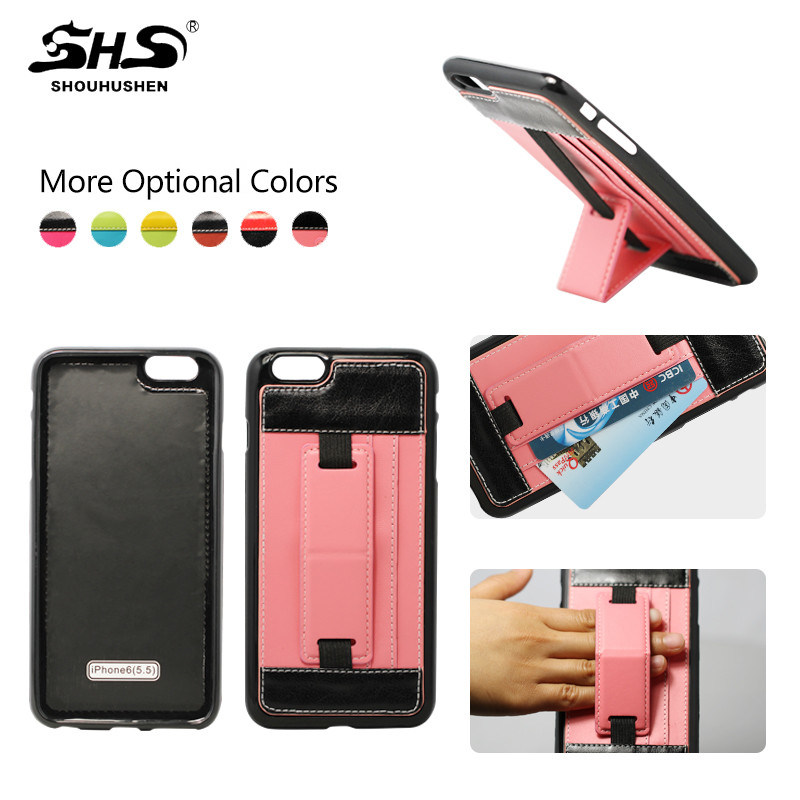 PU Mobile Phone Case with Card Slot and Holder