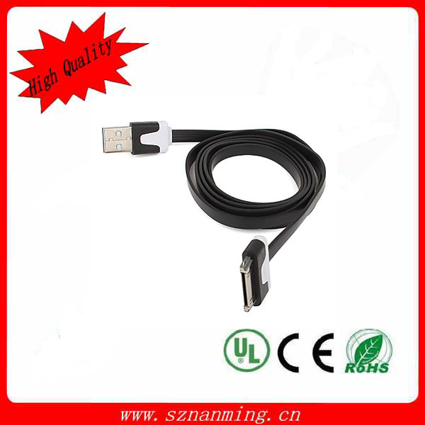 Colorful Flat Mobile Phone USB Data Cable for iPhone4 (NM-USB-1330)