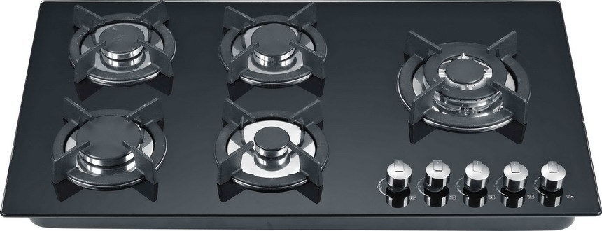 Built in Type Gas Hob with Five Burners and Tempered Glass Panel (GH-G915C)