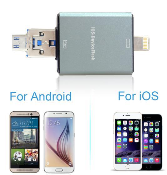OTG Flash Driver, USB Driver Micro TF Card HD for for Apple iPhone or Samsung Mobile Phones