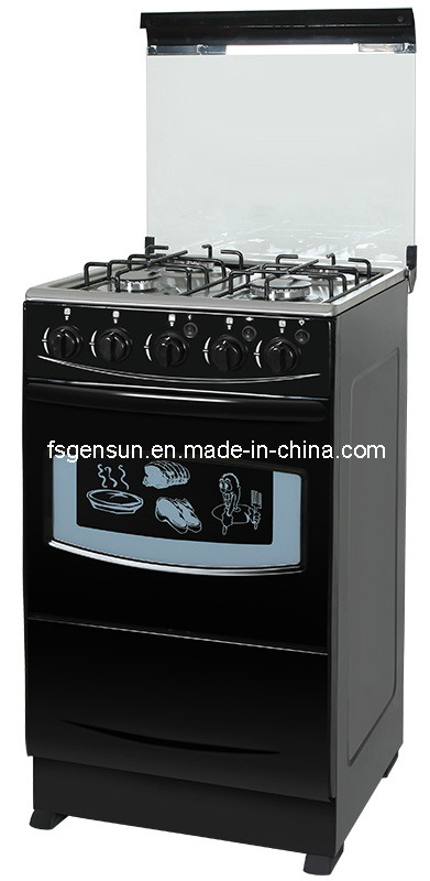 Home Appliance Gas Stove Oven with Glass Cover Lid
