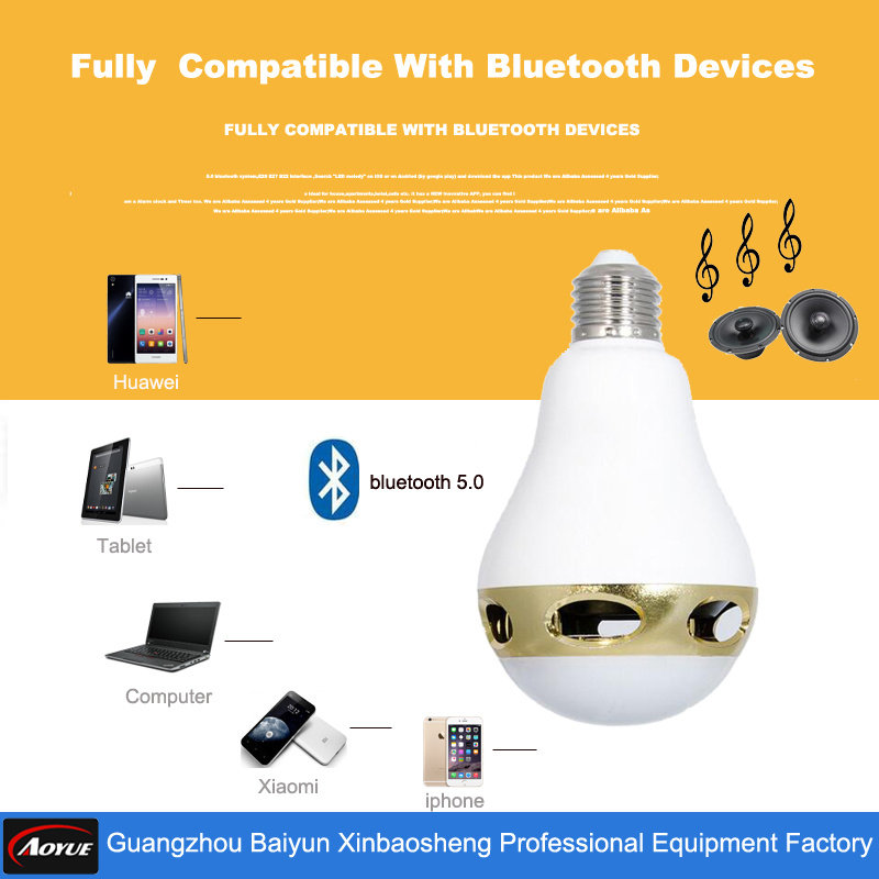 Top Selling Products 2016 Bluetooth Speaker with LED Light Bulb with Remote Control