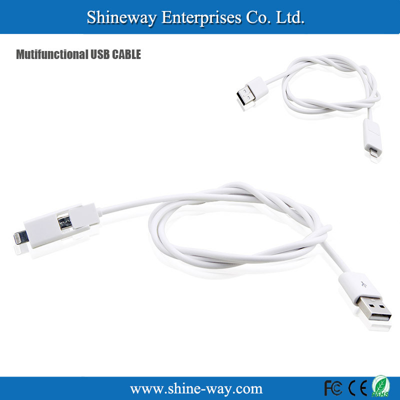 2 in 1 Multi Function USB Cable Retractable Data Cable