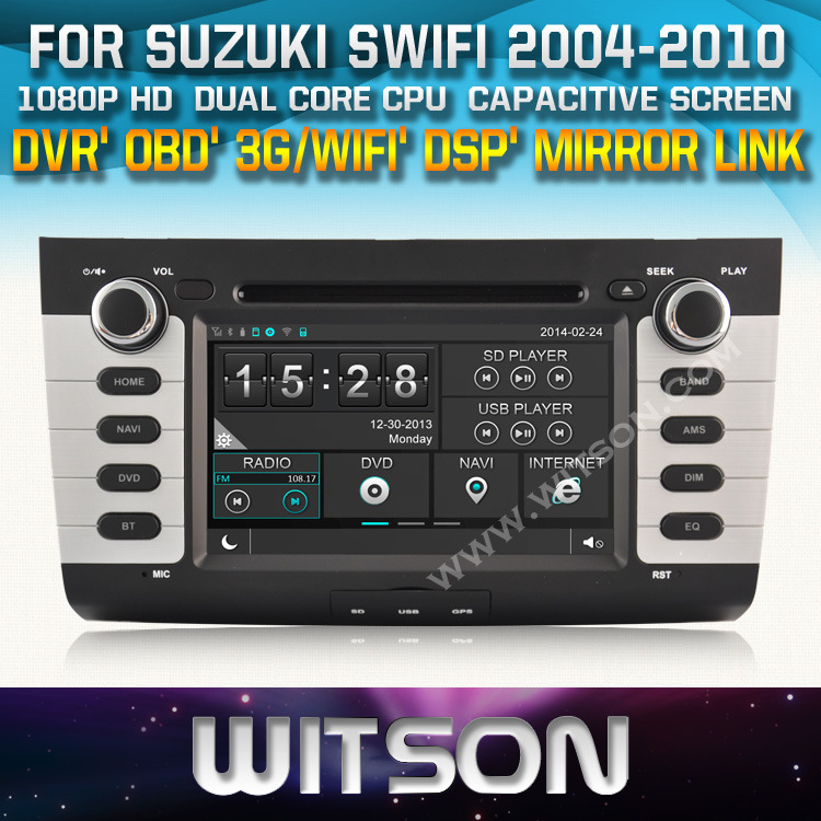 Witson Car DVD Player with GPS for Suzuki Swift (W2-D8658X) Touch Screen Steering Wheel Control WiFi 3G RDS