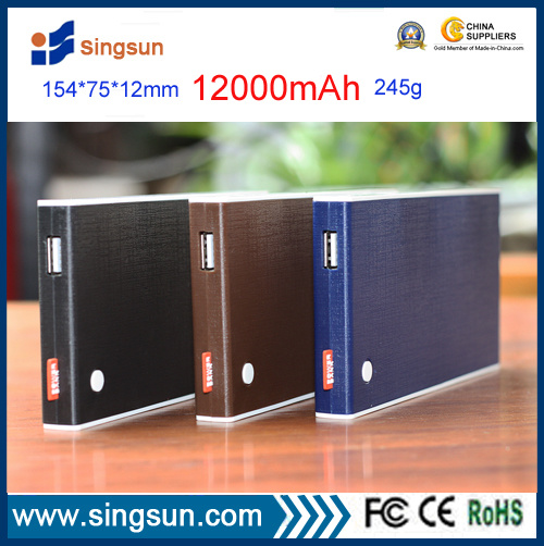 New Arrival 12, 000mAh Portable Power Bank for Smartphones and Tablet PC (SP812)