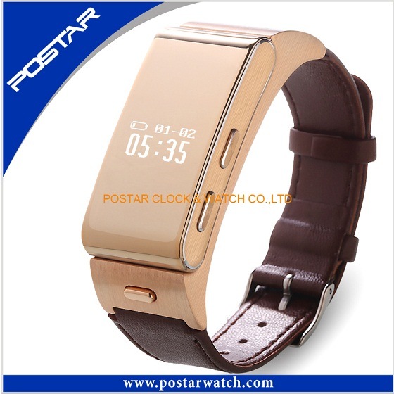 Unisex Smart Watch Promotional Gift Watch with Genuine Leather Band