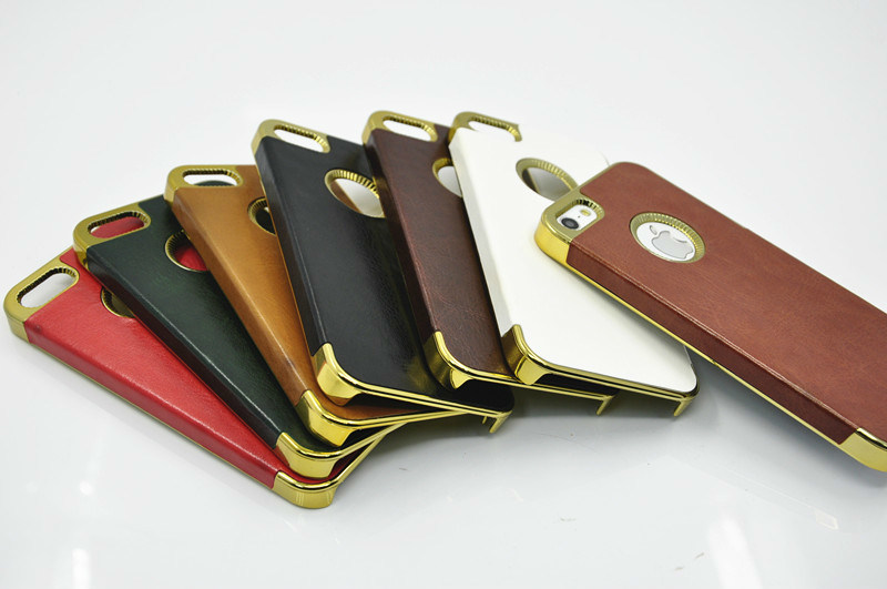 Mobile Phone Parts for iPhone 4G 5g ,Simulation of Leather Rose Gold Phone Cover