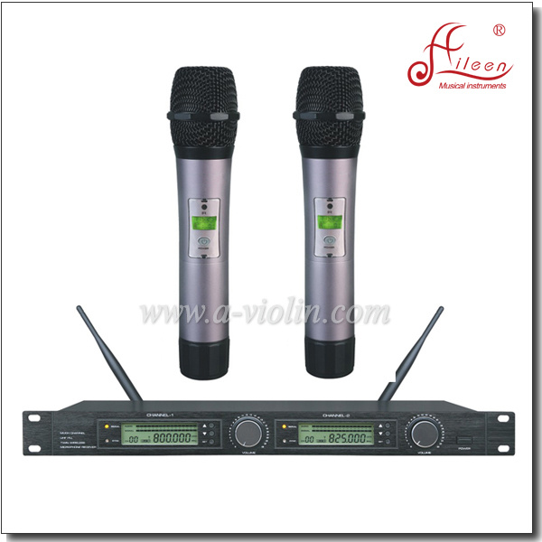 Musical Instrument Dual Receiver FM UHF Mic Wireless Microphone (AL-2000UM)