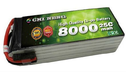 22.2V 8000mAh 25c High Discharge Rate Lithium Polymer Battery