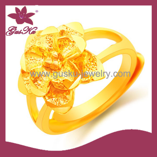Classic Fashion 24k Gold Plated Wedding Ring (2015 Gus-CPR-014)