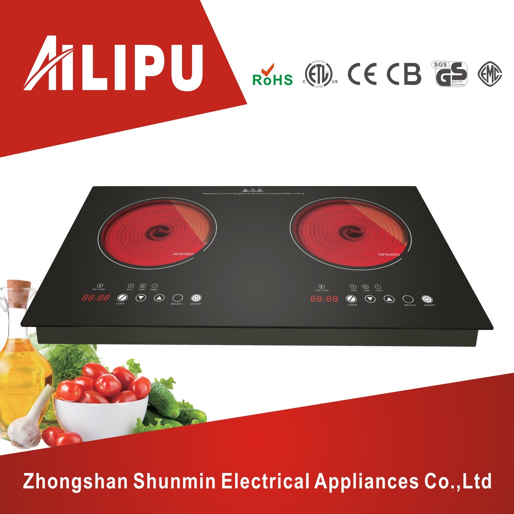 2016 New Design Appliance Dual Electric Hotplate/Ceramic Cookers/Infrared Cooker