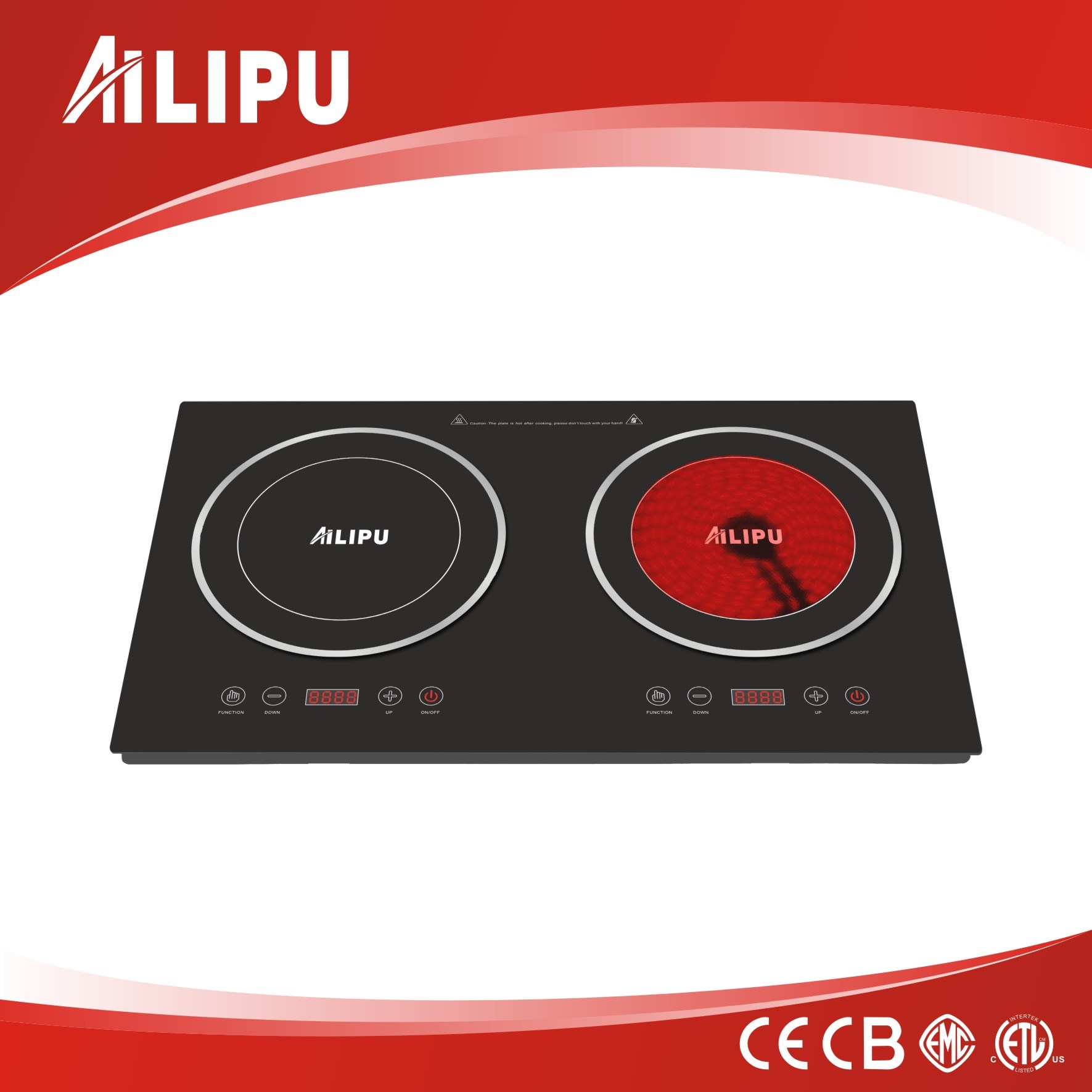 Double Burners Induction Cooker (2000W) + Infrared Cooker (2000W) (SM-DIC07)